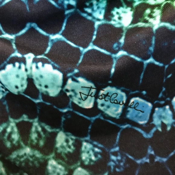 Cavalli Cut-out Dress In Kelly Green & Navy-NWOT - Picture 7 of 8